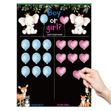 Load image into Gallery viewer, Boy or Girl Gender Reveal Voting Game Poster Board with Stickers Baby Gender Reveal Party Decoration Baby Shower Supplies
