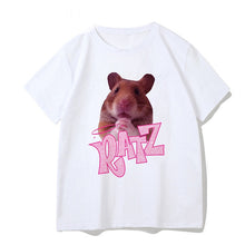 Load image into Gallery viewer, Brat Ratz Mouse hamster Woman Kawaii rat meme Tshirts Short Sleeve Top Tee Shirt Women T-shirt Custom handmade print design
