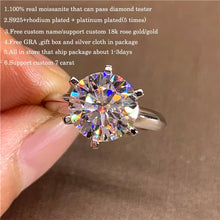 Load image into Gallery viewer, CUSTOM engrave personalized GRA Certified 1-5CT moissanite Ring VVS1 Lab Diamond Solitaire Ring for Women Engagement Promise Wedding Band Jewelry
