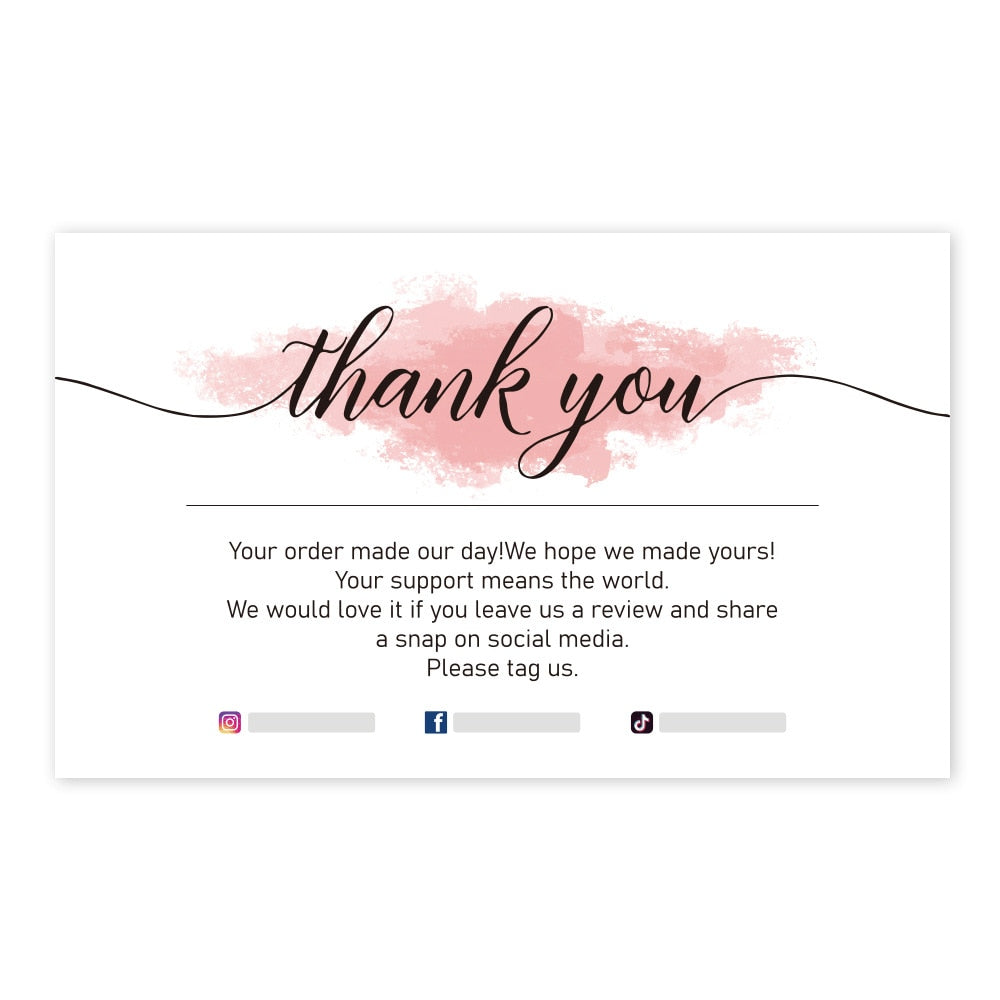 30 Pieces Pink Thank You Cards For Shipping Packaging Gift You are the Heart of My Business Cards  Wrapping Valentine's Day Wedding