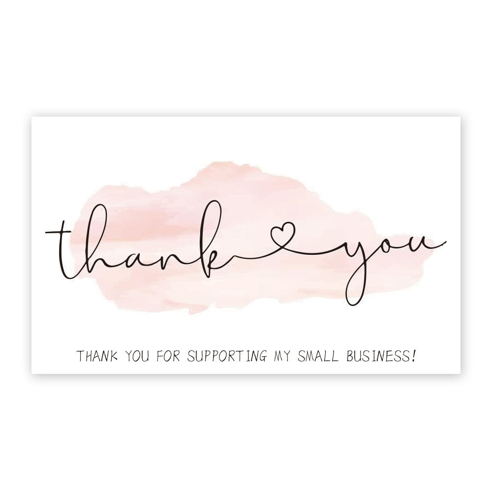 30 Pieces Pink Thank You Cards For Shipping Packaging Gift You are the Heart of My Business Cards  Wrapping Valentine's Day Wedding