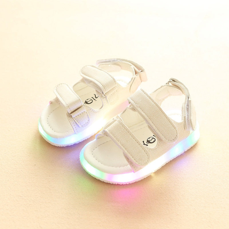 Size 21-30 Baby Led Shoes Glowing Sandals Elegant Children Casual Sandals Solid Good Quality Fashion Baby Girls Boys Shoes