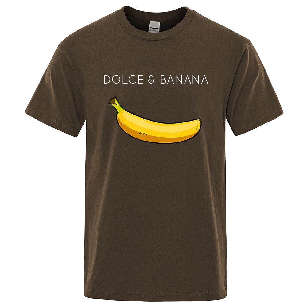 Dolce & Banana Fashion Print Men T-shirts Casual Breathable Tops Oversized Cotton Tshirt Male Short Sleeve Tees custom prints