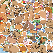 Load image into Gallery viewer, 10/30/50PCS Cute Cartoon Capybara PVC Graffiti Sticker Sticky Aesthetic Decorative Scrapbook DIY Child Phone Stationery Supply art craft
