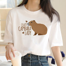 Load image into Gallery viewer, Capybara T Shirt Kawaii Streetwear Funny Tshirt Top Tees for Clothing T-shirt Cartoon custom handmade PRINT design Okay I pull Up
