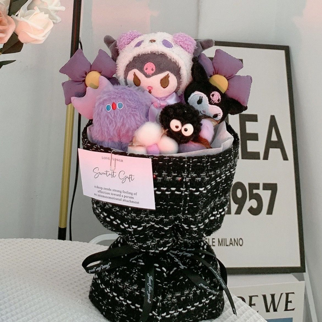 Kuromi Cinnamoroll MyMelody Pompompurin Kitty Kawaii Cartoon Doll Bouquet Anime Girl Cute Valentine's Birthday Gift