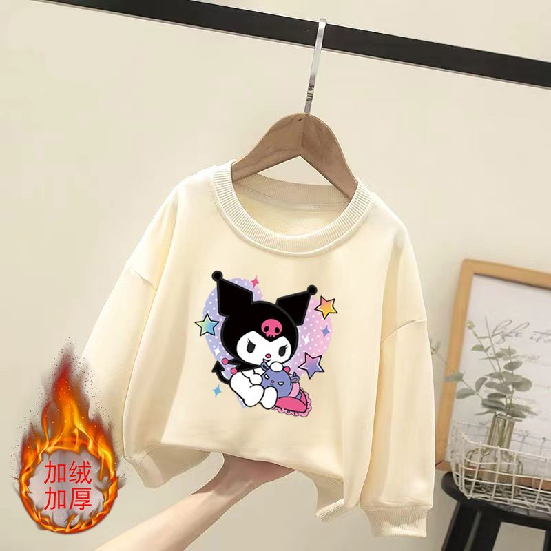 Anime Kuromi Cinnamoroll Melody Plush Children Sweater Baby Boy Girl Ong-Sleeved Clothes Coat Tracksuit Sportswear Gift