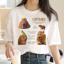 Load image into Gallery viewer, Capybara T Shirt Kawaii Streetwear Funny Tshirt Top Tees for Clothing T-shirt Cartoon custom handmade PRINT design Okay I pull Up
