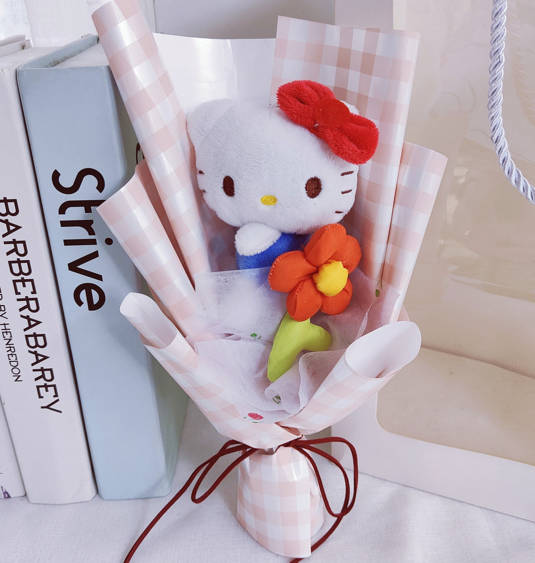 Cartoon My Melody Kuromi Cinnamoroll Kt Cat Plush Doll Toy Bouquet Gift Box Valentine's Day Christmas Graduation Gifts