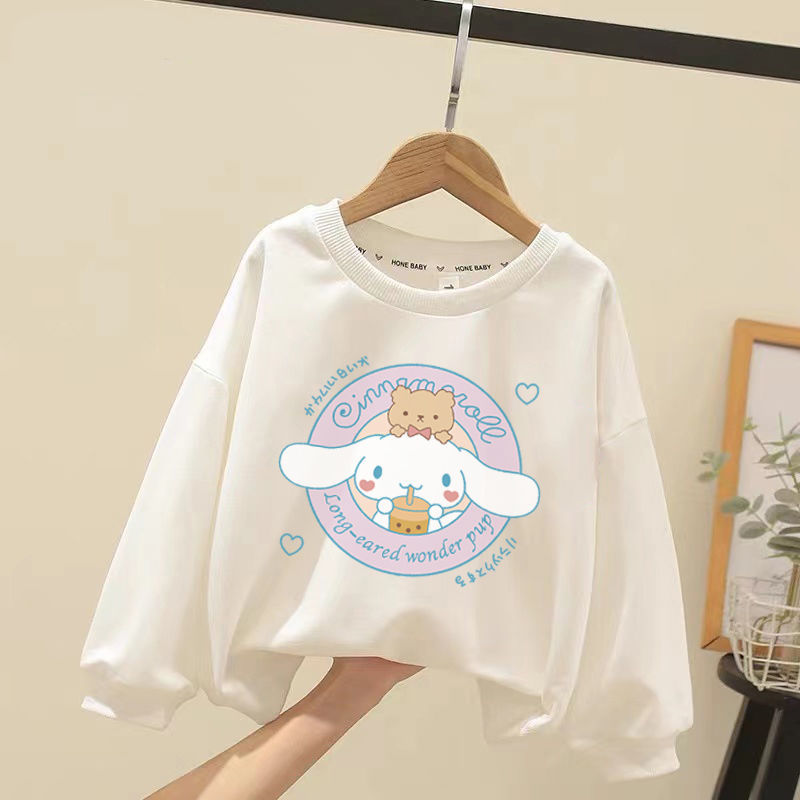 Anime Kuromi Cinnamoroll Melody Plush Children Sweater Baby Boy Girl Ong-Sleeved Clothes Coat Tracksuit Sportswear Gift