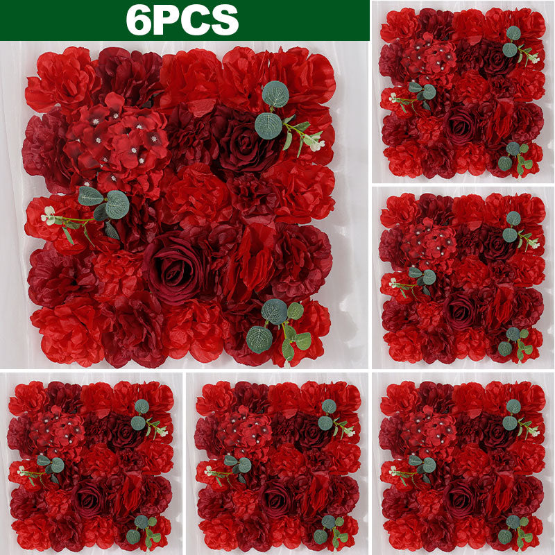 Artificial Flowers Wall Panel 3D Flower Backdrop Faux Roses for Wall Party Wedding Bridal Shower Decoration 6 PIECES crafting material