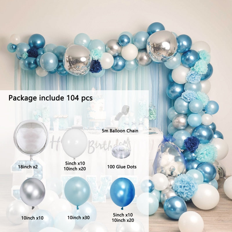 Baby Shower Decorations Garland White Pink Blue Gold Balloon Arch Kit Wedding Birthday Boy Or Girl Gender Reveal Party Balloon lavish