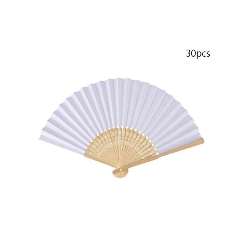 50/30 PCS personalized hand-painted foldable paper fan portable party wedding supplies hand dance fan gift Chinese decoration custom engraved