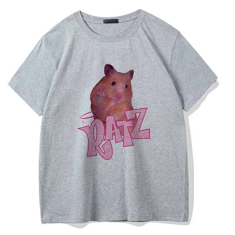 Brat Ratz Mouse hamster Woman Kawaii rat meme Tshirts Short Sleeve Top Tee Shirt Women T-shirt Custom handmade print design