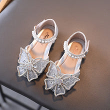 Load image into Gallery viewer, Summer Girls Sandals Fashion Sequins Rhinestone Bow Girls Princess Shoes Baby Girl Shoes Flat Heel Sandals
