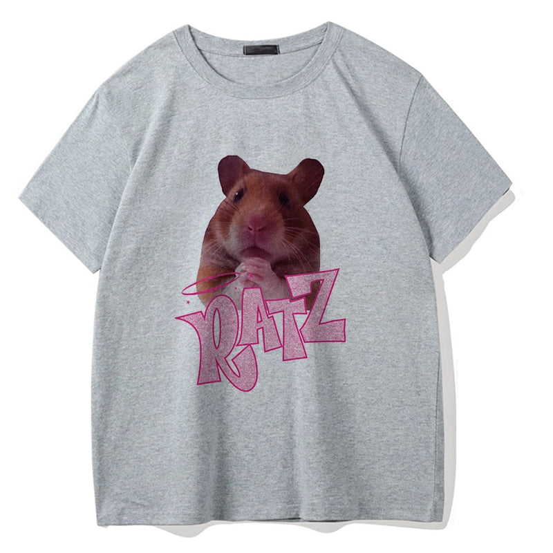 Brat Ratz Mouse hamster Woman Kawaii rat meme Tshirts Short Sleeve Top Tee Shirt Women T-shirt Custom handmade print design