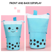 Load image into Gallery viewer, 1Pc Fashion Cute Retractable Pencil Case Boba Milk Tea Pen Pencil Stationery Case Multi-function Pencil Holder Organizer Pink
