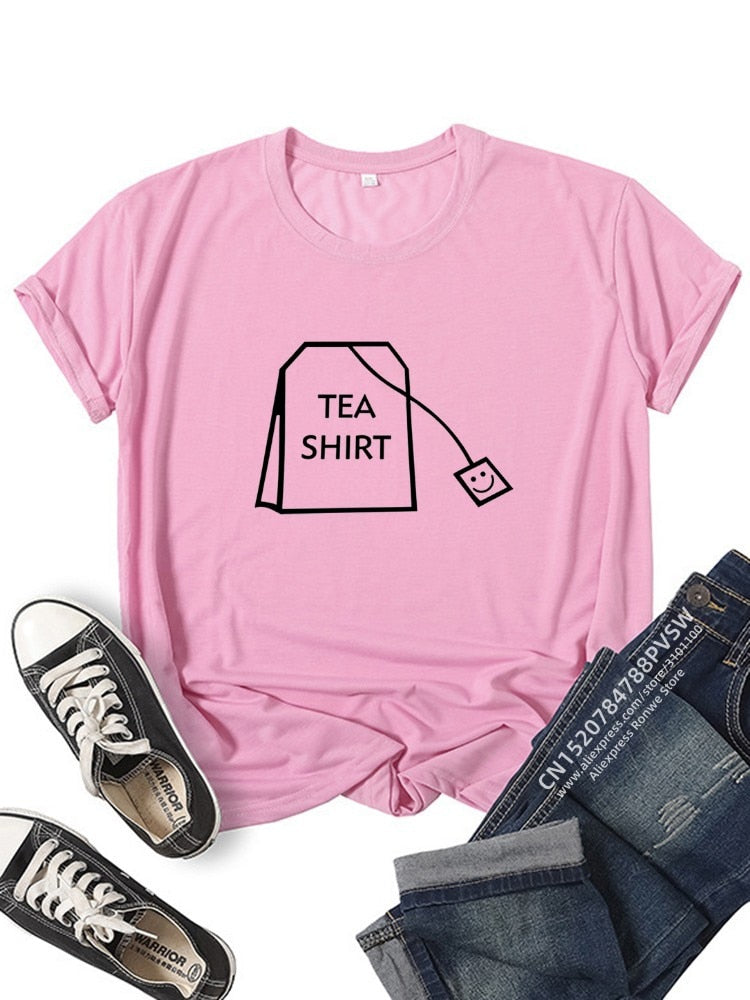 Funny Tea Shirt T-shirts Women Summer Clothes Graphic Tee Casual Short Sleeve Tops for Girl custom handmade print design meme