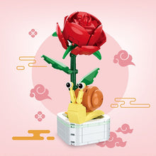 Load image into Gallery viewer, Building Block Rose Flower Bouquet Perpetual  3D Model Home Decoration Plant Potted Assembly Bricks Valentine Crafting material tools DIY art
