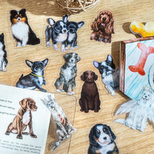Load image into Gallery viewer, 30 Pieces Kawaii Stickers Cute Transparent Sticker Cute Dog Puppies Mini Stickers for Scrapbooking Planner Journaling DIY
