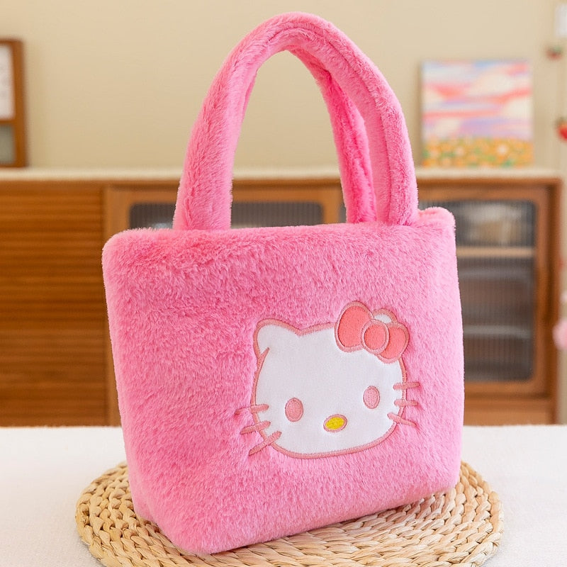 Kawaii Plush Bag Kuromi Backpack Anime Melody Cinnamoroll Plushie Handbags Pochacco Cartoon Stuffed Bag for Girls Gifts