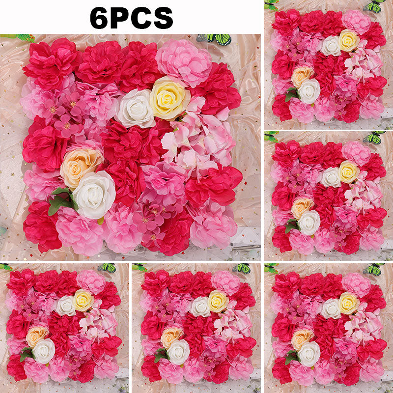 Artificial Flowers Wall Panel 3D Flower Backdrop Faux Roses for Wall Party Wedding Bridal Shower Decoration 6 PIECES crafting material