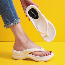 Load image into Gallery viewer, White Wedge Summer Flip Flops for Women Chunky Platform Clip Toe Sandals Shoes Woman Beach Casual Outdoor Slippers

