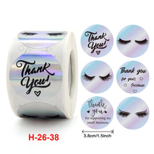 Load image into Gallery viewer, 100-500 Pieces Round Laser English Thank You Gift Seal Sealing Stickers Waterproof Makeup beauty eyelash lash tech artist salon
