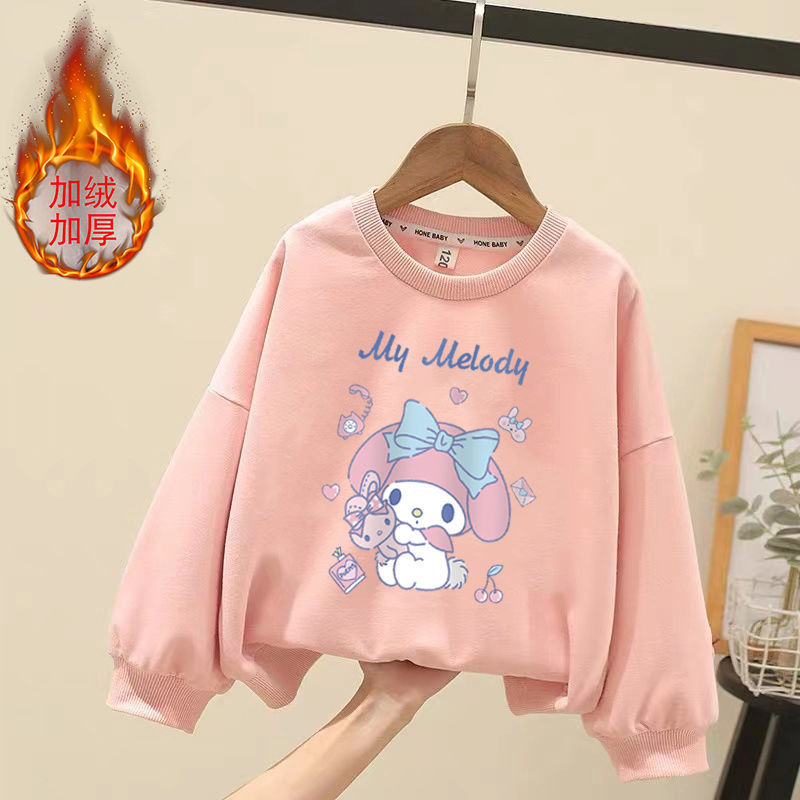 Anime Kuromi Cinnamoroll Melody Plush Children Sweater Baby Boy Girl Ong-Sleeved Clothes Coat Tracksuit Sportswear Gift