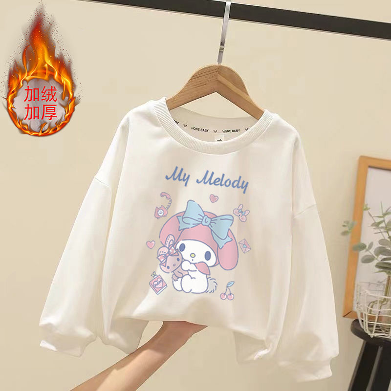 Anime Kuromi Cinnamoroll Melody Plush Children Sweater Baby Boy Girl Ong-Sleeved Clothes Coat Tracksuit Sportswear Gift