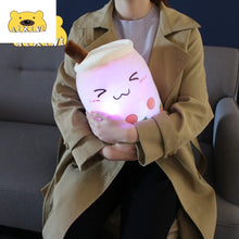 Load image into Gallery viewer, LED Light Up Boba Stuffed Plush Bubble Tea Pillow Cute Plushie Doll Cushion Plushy Colorful Night Lights Glowing Super Soft Gift
