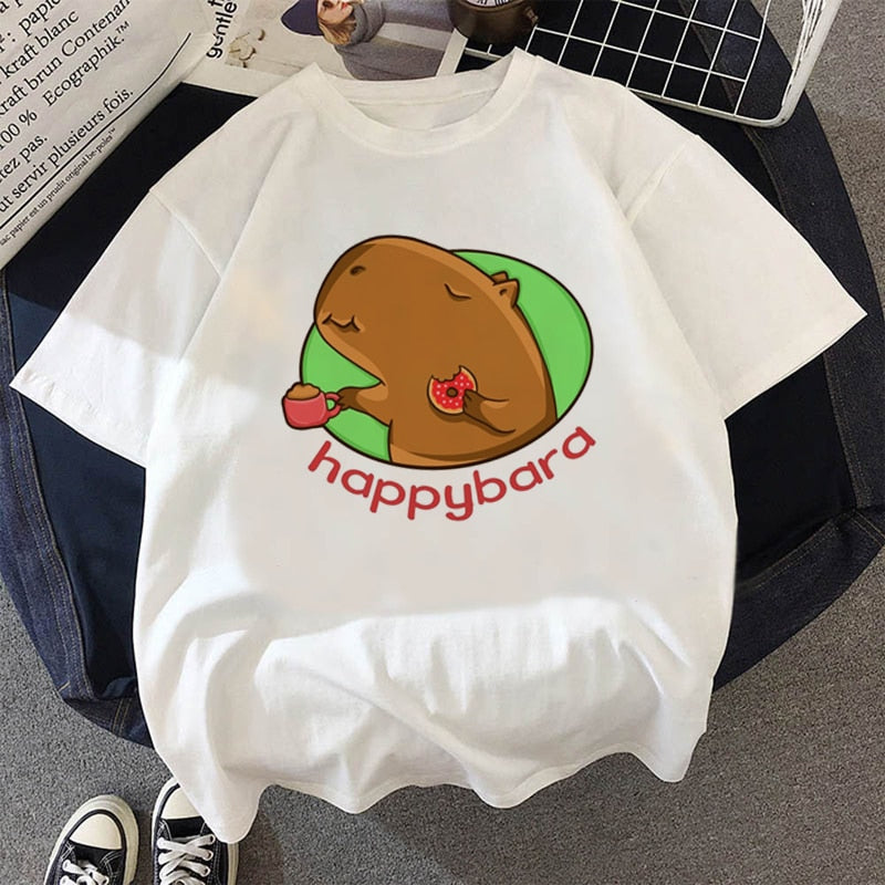 Capybaras clothing t-shirt t shirt casual anime graphic top tees t shirt manga cappy capybara funny meme gag custom handmade print