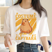 Load image into Gallery viewer, Capybara T Shirt Kawaii Streetwear Funny Tshirt Top Tees for Clothing T-shirt Cartoon custom handmade PRINT design Okay I pull Up
