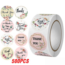 Load image into Gallery viewer, 100-500 Pieces Round Thank You Stickers for Envelope Seal Labels Gift Packaging decor Birthday Party small business Stationery Sticker
