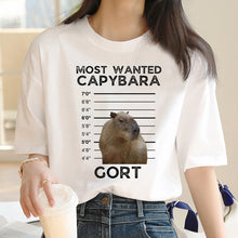 Load image into Gallery viewer, Capybara T Shirt Kawaii Streetwear Funny Tshirt Top Tees for Clothing T-shirt Cartoon custom handmade PRINT design Okay I pull Up
