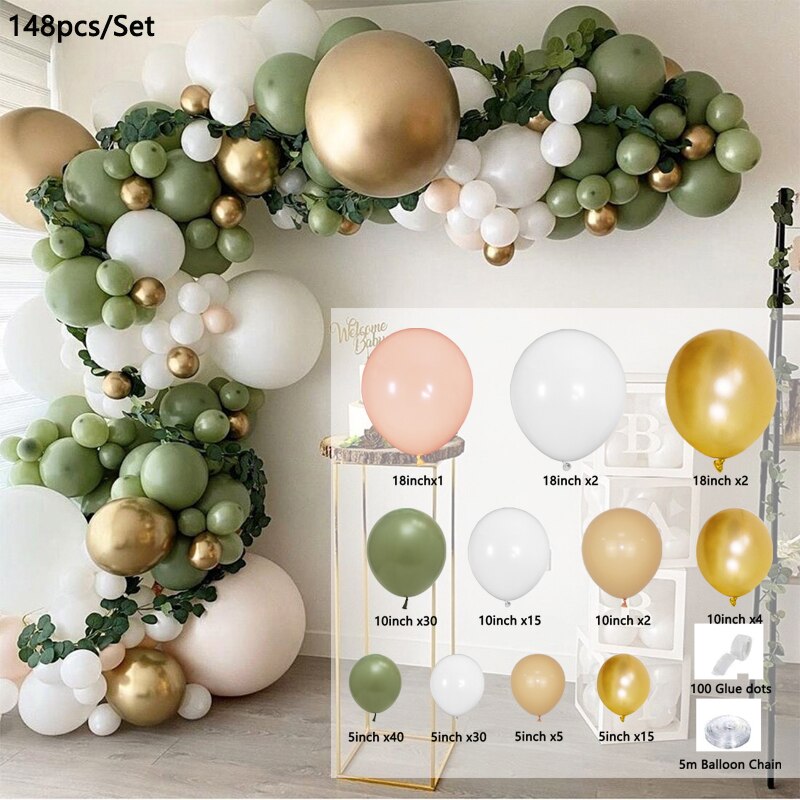 Baby Shower Decorations Garland White Pink Blue Gold Balloon Arch Kit Wedding Birthday Boy Or Girl Gender Reveal Party Balloon