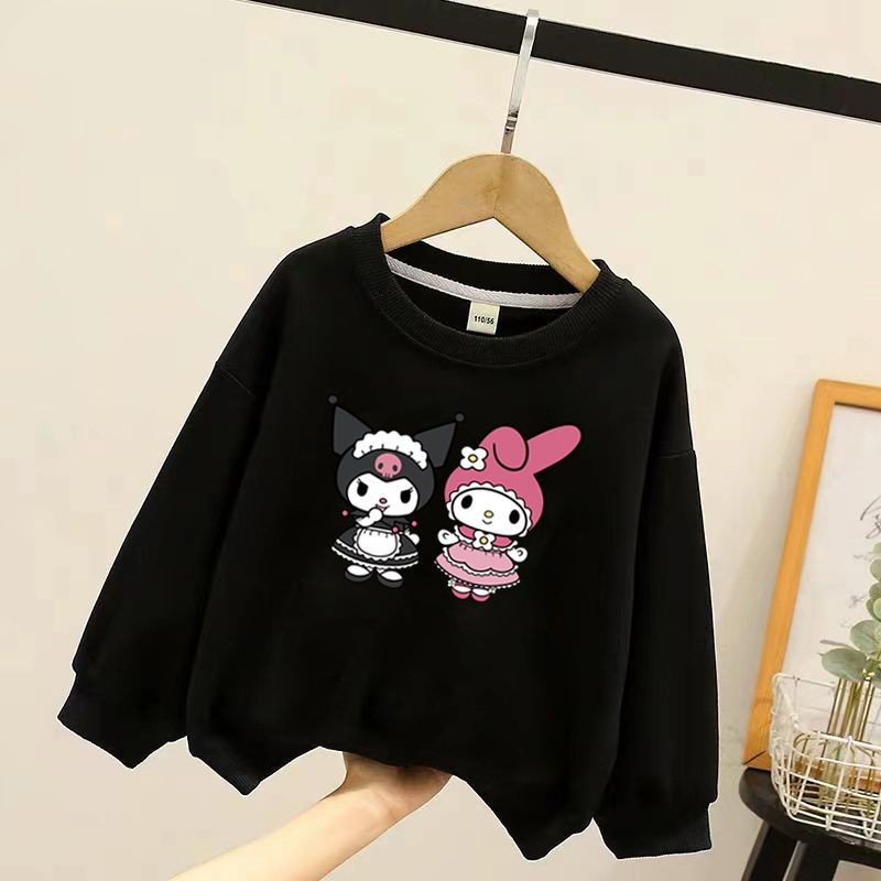 Anime Kuromi Cinnamoroll Melody Plush Children Sweater Baby Boy Girl Ong-Sleeved Clothes Coat Tracksuit Sportswear Gift