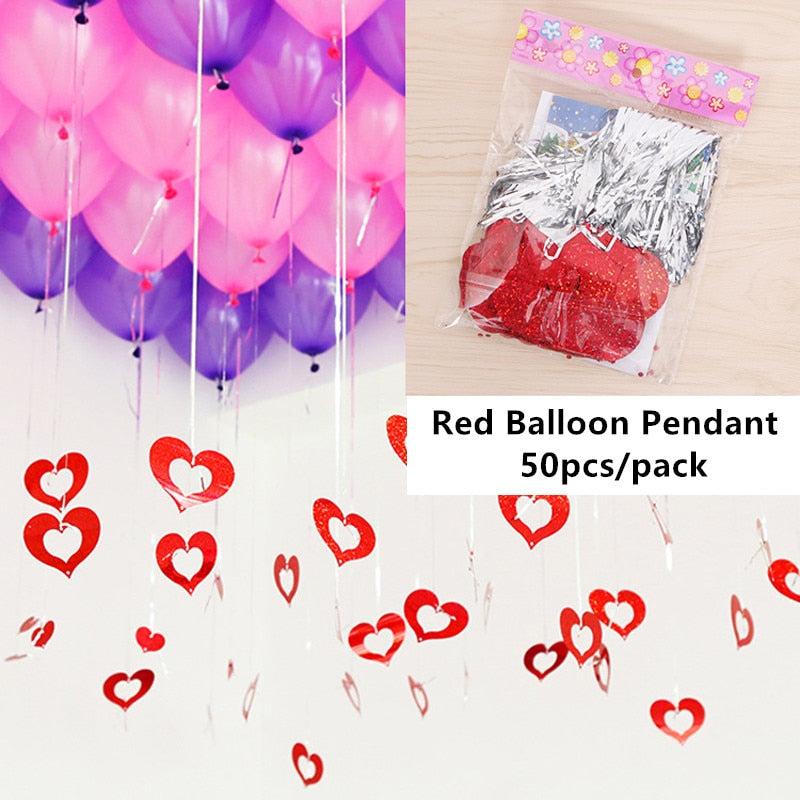 Red Heart Balloon Pendant  Decoration for Valentine anniversary Birthday Wedding Party Kit Clip Ballons Accessories baloon