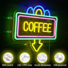 Load image into Gallery viewer, Coffee Cafe Neon Light Coffee Cup Luminous LED Sign Party Wedding Shop Birthday barista Room Personality Art Wall Decoration custom design mancave

