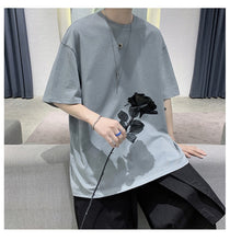 Load image into Gallery viewer, 100% Cotton New Summer Men&#39;s T Shirt Solid T Shirt Mens Oversized Five Half  Short Sleeve Casual Cotton Mens Streetwear Top Tees
