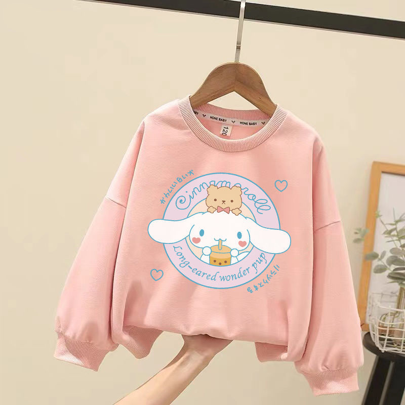 Anime Kuromi Cinnamoroll Melody Plush Children Sweater Baby Boy Girl Ong-Sleeved Clothes Coat Tracksuit Sportswear Gift