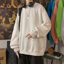 Load image into Gallery viewer, Harajuku Sweatshirts Men&#39;s Autumn Korean Solid Color Fleece Oversized Pullovers Casual O Neck Basic Tops Hip Hop Streetwear
