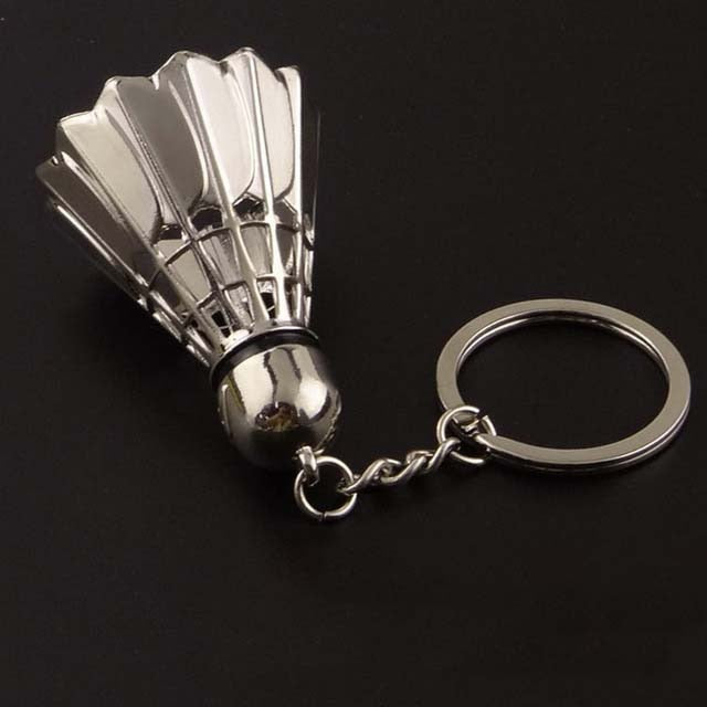 Badminton Metal Birdie Shuttlecock Creative 3D Simulation Mini Bowling Tennis Table Tennis Golf Keychain Keychain Charms