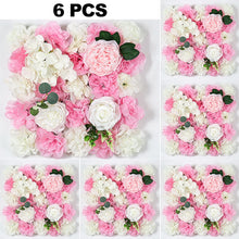 Load image into Gallery viewer, Artificial Flowers Wall Panel 3D Flower Backdrop Faux Roses for Wall Party Wedding Bridal Shower Decoration 6 PIECES crafting material
