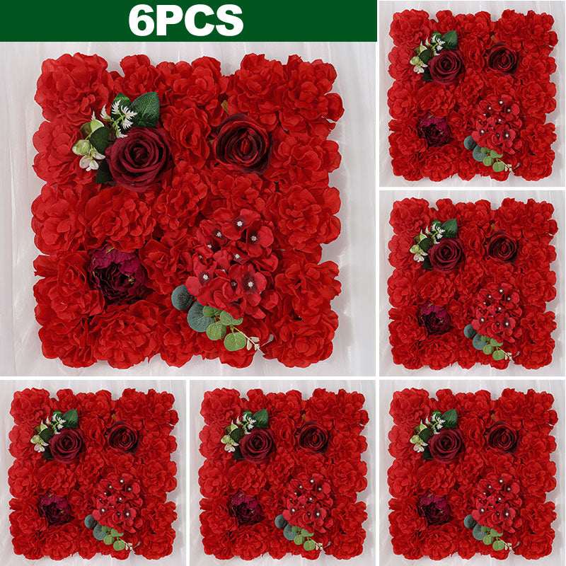 Artificial Flowers Wall Panel 3D Flower Backdrop Faux Roses for Wall Party Wedding Bridal Shower Decoration 6 PIECES crafting material