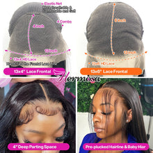 Load image into Gallery viewer, 13x4 HD Lace Front Human Hair Wigs for Women 13x6 Transparent Straight Human Hair Lace Frontal Wig Pre Plucked With Baby Hair handmade
