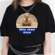 Load image into Gallery viewer, Capybara T Shirt Kawaii Streetwear Funny Tshirt Top Tees for Clothing T-shirt Cartoon custom handmade PRINT design Okay I pull Up
