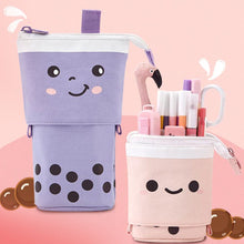 Load image into Gallery viewer, 1Pc Fashion Cute Retractable Pencil Case Boba Milk Tea Pen Pencil Stationery Case Multi-function Pencil Holder Organizer Pink
