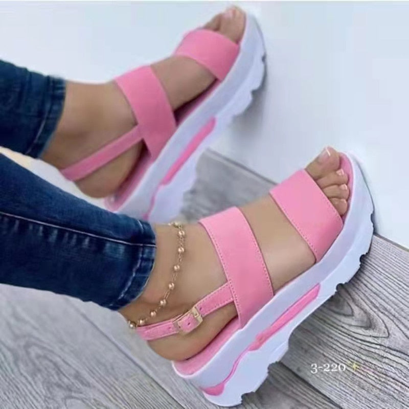 Sandals Women Heeled Sandals with Platform Shoes Summer Beach Sandalias Mujer Casual Elegant Wedges Shoes for Women