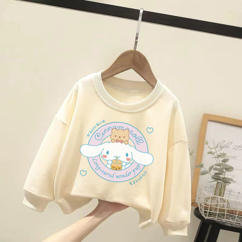 Anime Kuromi Cinnamoroll Melody Plush Children Sweater Baby Boy Girl Ong-Sleeved Clothes Coat Tracksuit Sportswear Gift